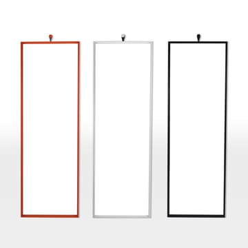 Folke speil 120x40 cm - Hvitpigmentert ask-Svart læder - Givarps