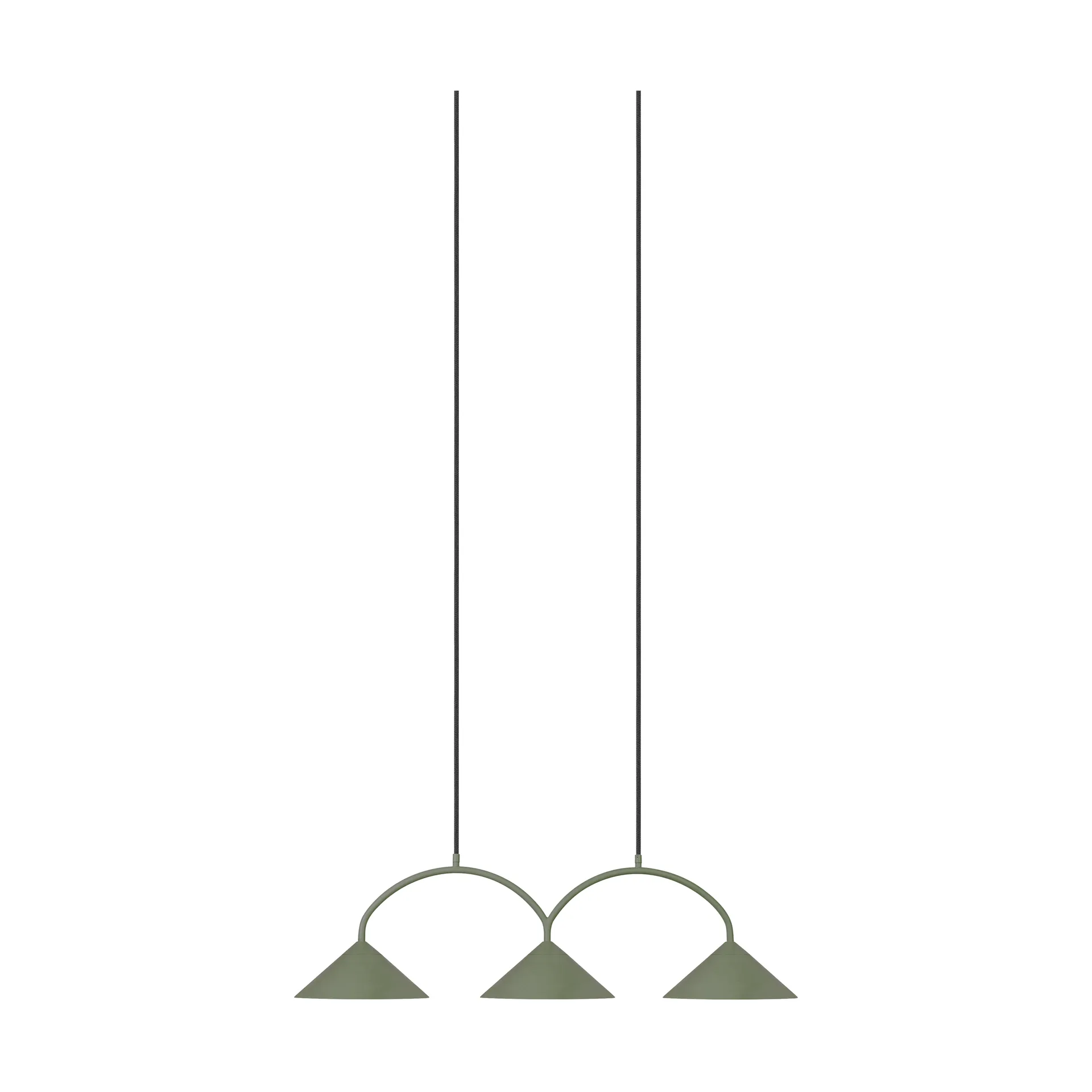 Curve pendel 3, Grønn Globen Lighting