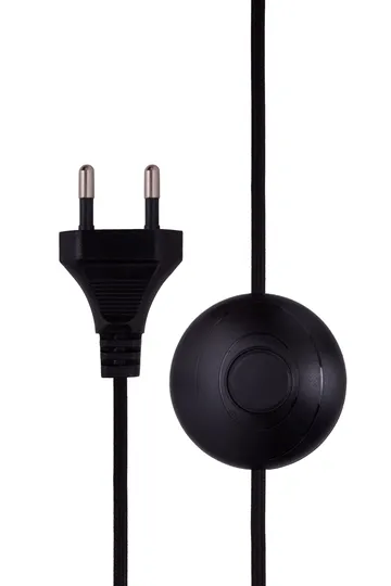 Florian gulvlampe - Hvit bouclé/svart, Ø30x80 cm - Globen Lighting