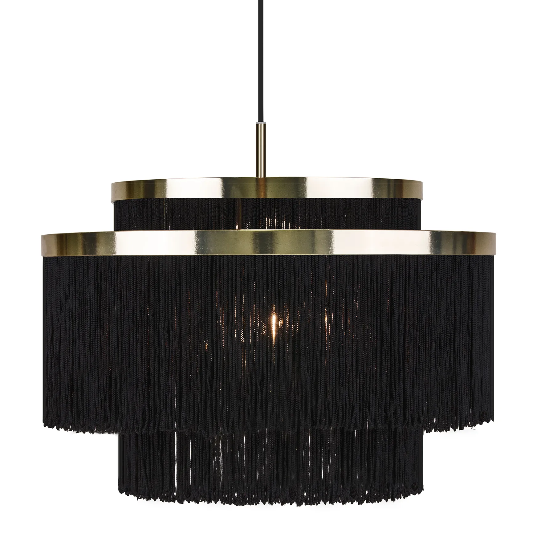 Frans taklampe, svart, messing Globen Lighting