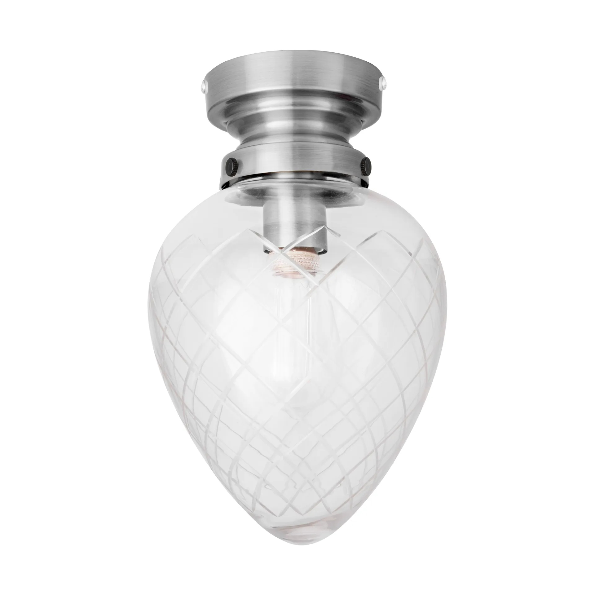 Juni IP44 plafond, Antikkstål-klar Globen Lighting