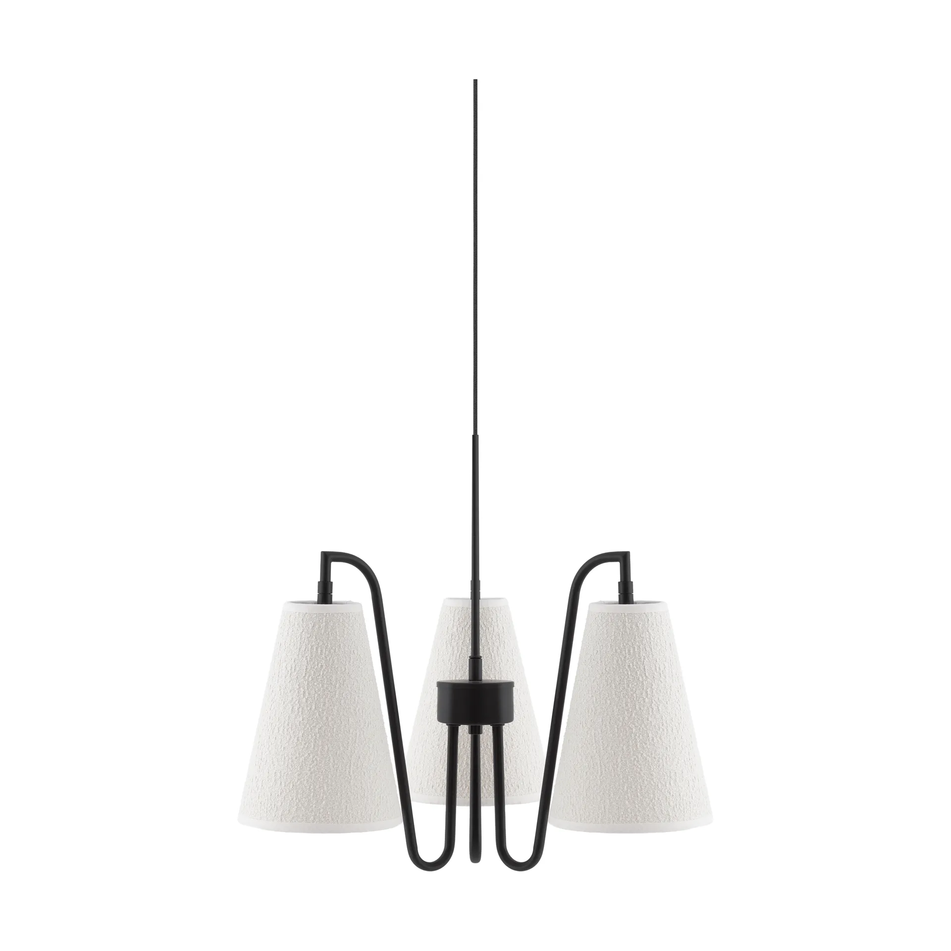 Lou pendel , 3, Hvit bouclé-svart, 46x46 cm Globen Lighting