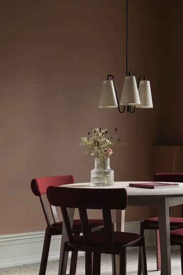 Lou pendel  - 3, Hvit bouclé-svart, 46x46 cm - Globen Lighting