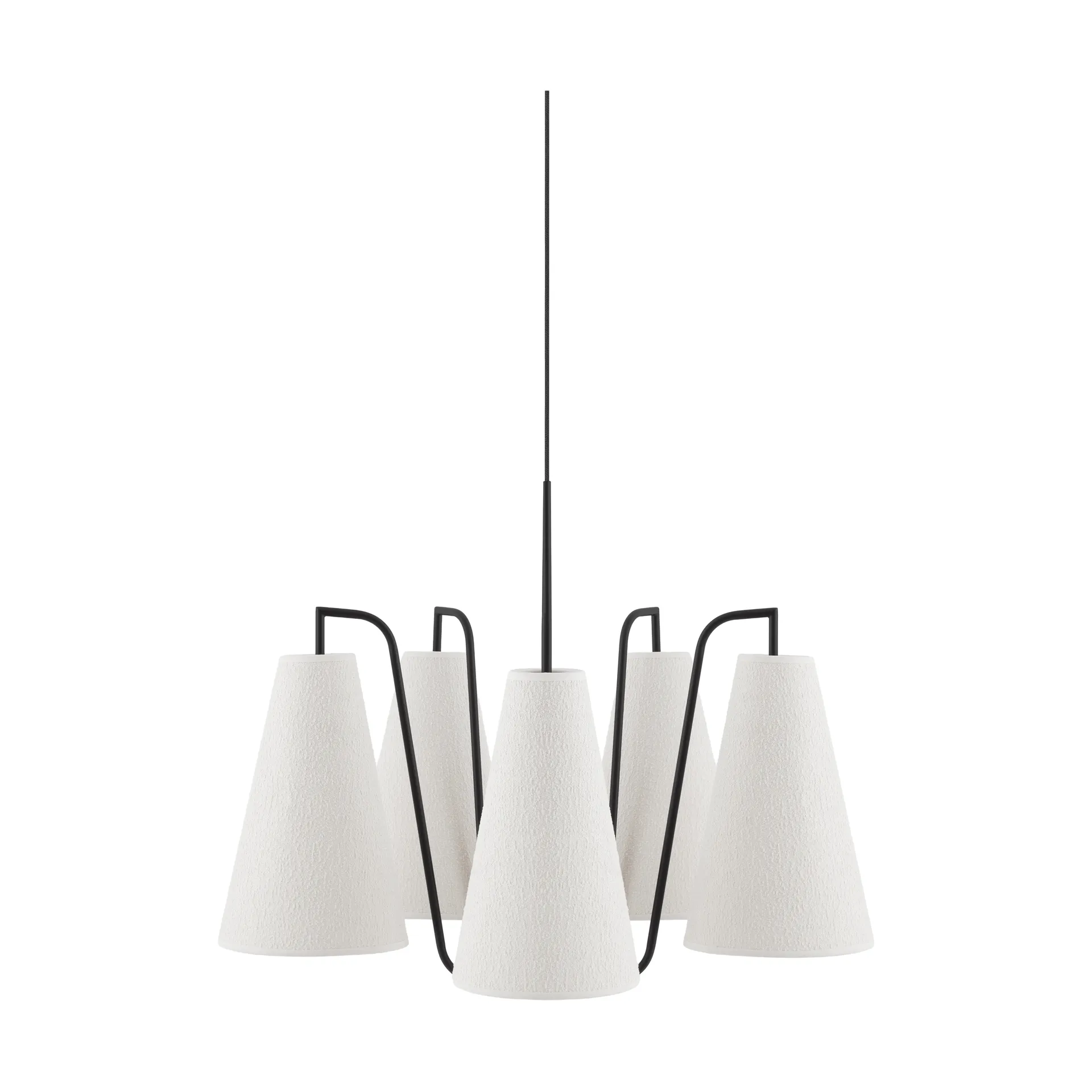 Lou pendel , 5, Hvit bouclé-svart, 67x67 cm Globen Lighting