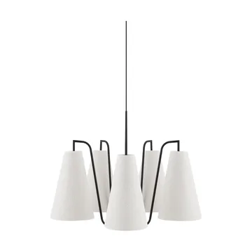 Lou pendel  - 5, Hvit bouclé-svart, 67x67 cm - Globen Lighting