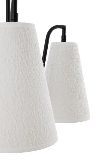 Lou pendel  - 5, Hvit bouclé-svart, 67x67 cm - Globen Lighting