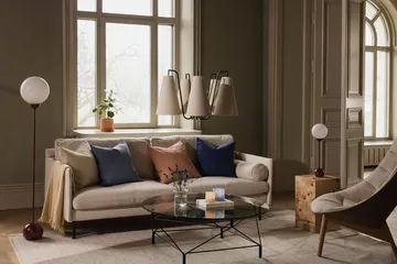 Lou pendel  - 5, Hvit bouclé-svart, 67x67 cm - Globen Lighting