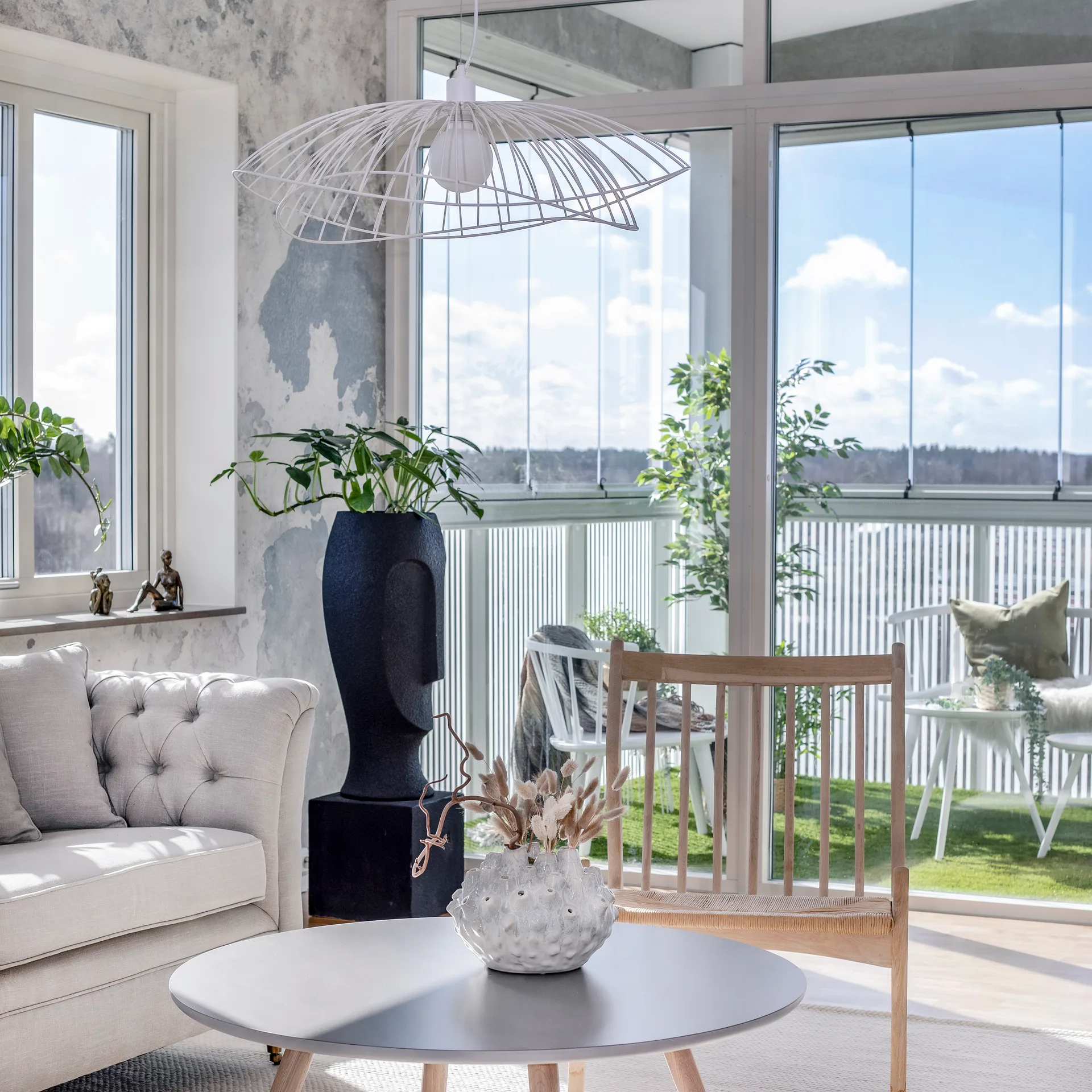 Ray taklampe Ø70 cm, Hvit Globen Lighting