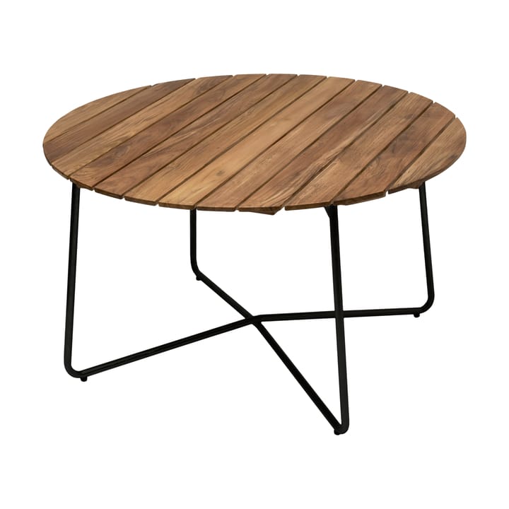9A spisebord - Ubehandlet teak-svart, Ø120 cm - Grythyttan Stålmöbler