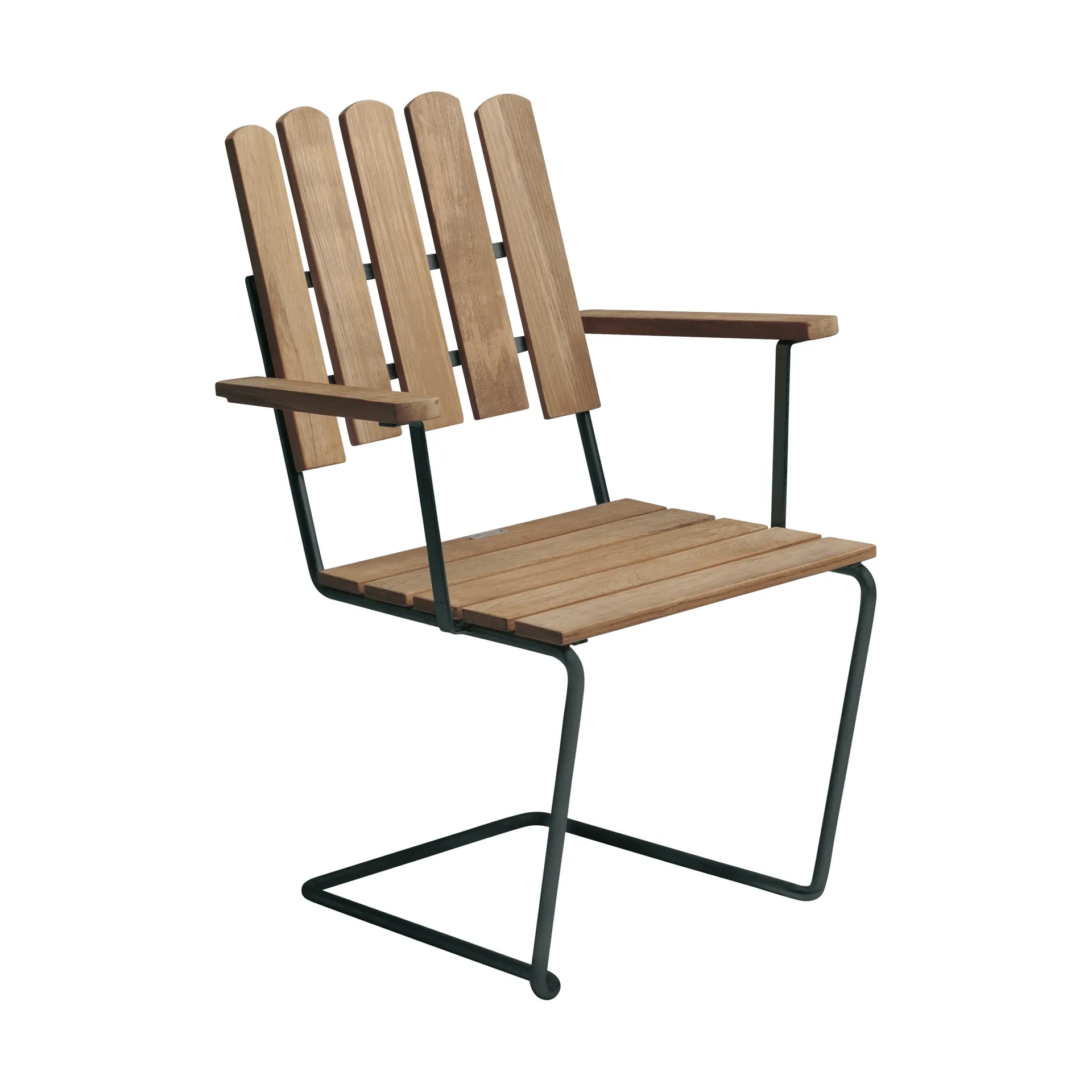A2 lenestol, Ubehandlet teak-svart Grythyttan Stålmöbler