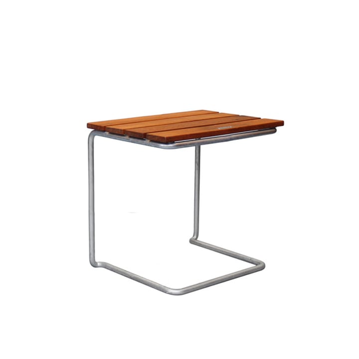 A3 bord/fotpall - Teak-varmgalvanisert stativ - Grythyttan Stålmöbler