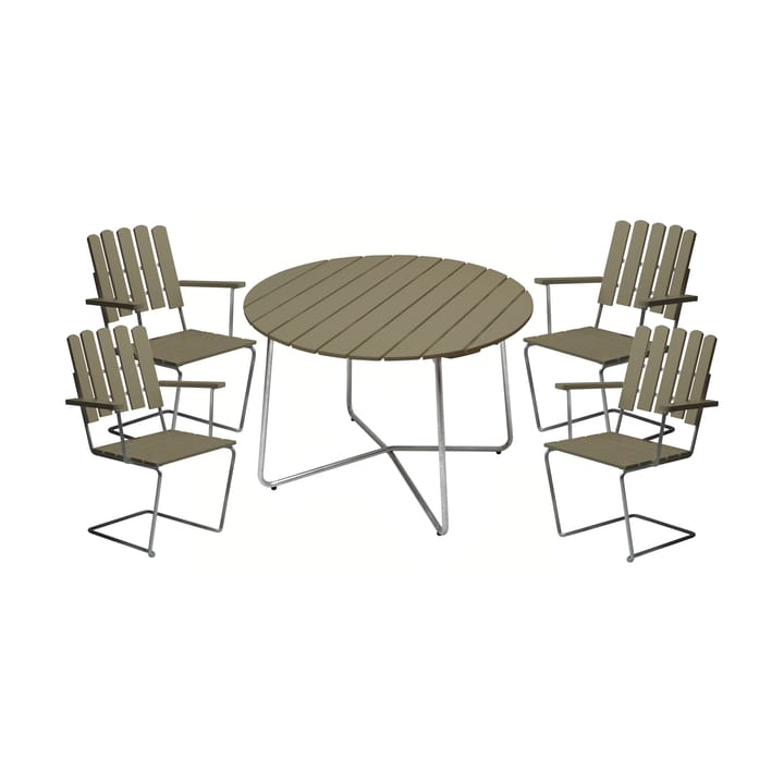 Grythyttan spisegruppe 9A 100 + 4 stk A2 lysegrønn - undefined - Grythyttan Stålmöbler