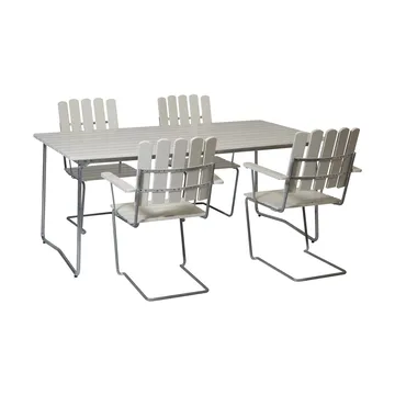 Grythyttan spisegruppe hvit B31 170 cm + 4stk A2 - Grythyttan Stålmöbler