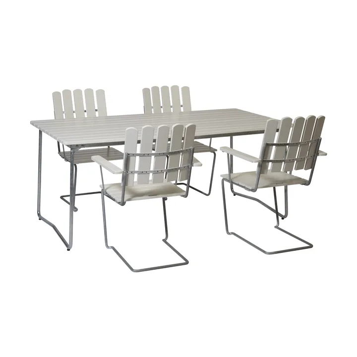 Grythyttan spisegruppe hvit B31 170 cm + 4stk A2 - Grythyttan Stålmöbler