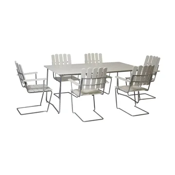 Grythyttan spisegruppe hvit B31 170 cm + 6 stk A2 - Grythyttan Stålmöbler