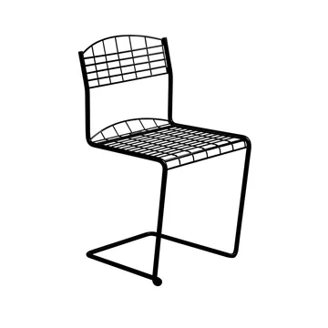 High Tech stol - Svart blank pulverlakk - Grythyttan Stålmöbler