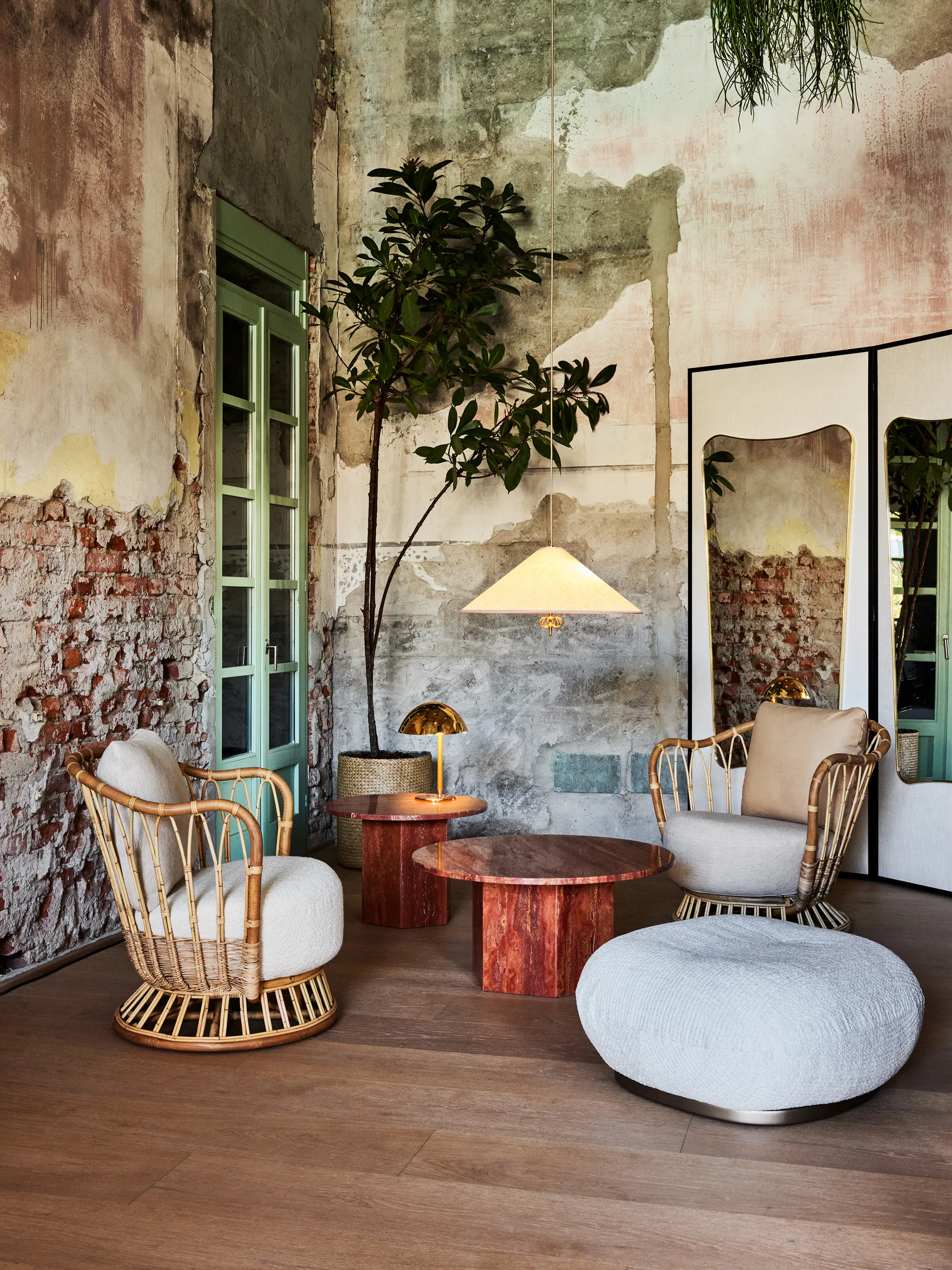 1967 taklampe, Canvas-messing GUBI