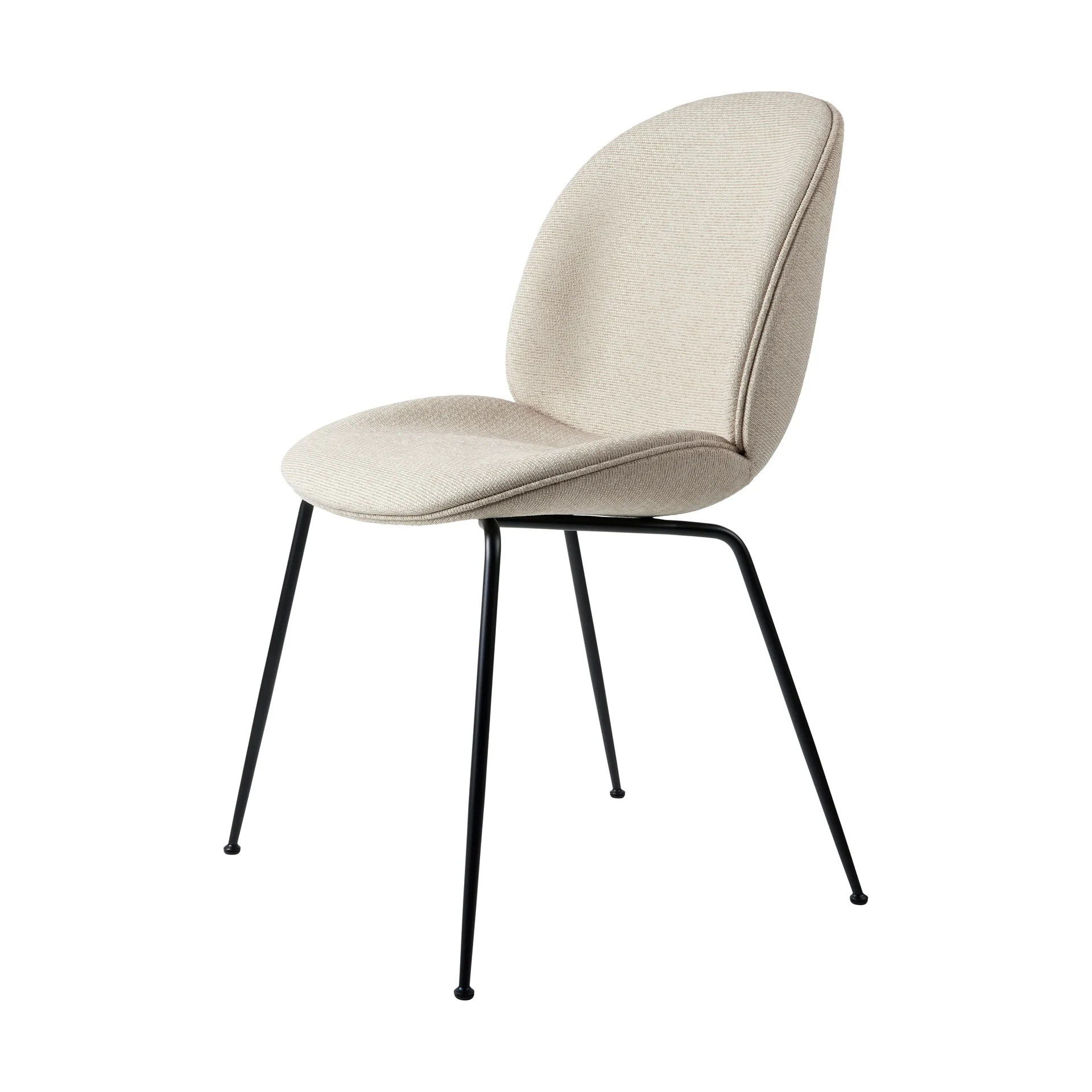 Beetle dining chair fully upholstered conic base, Tempt 61168 – black matt GUBI