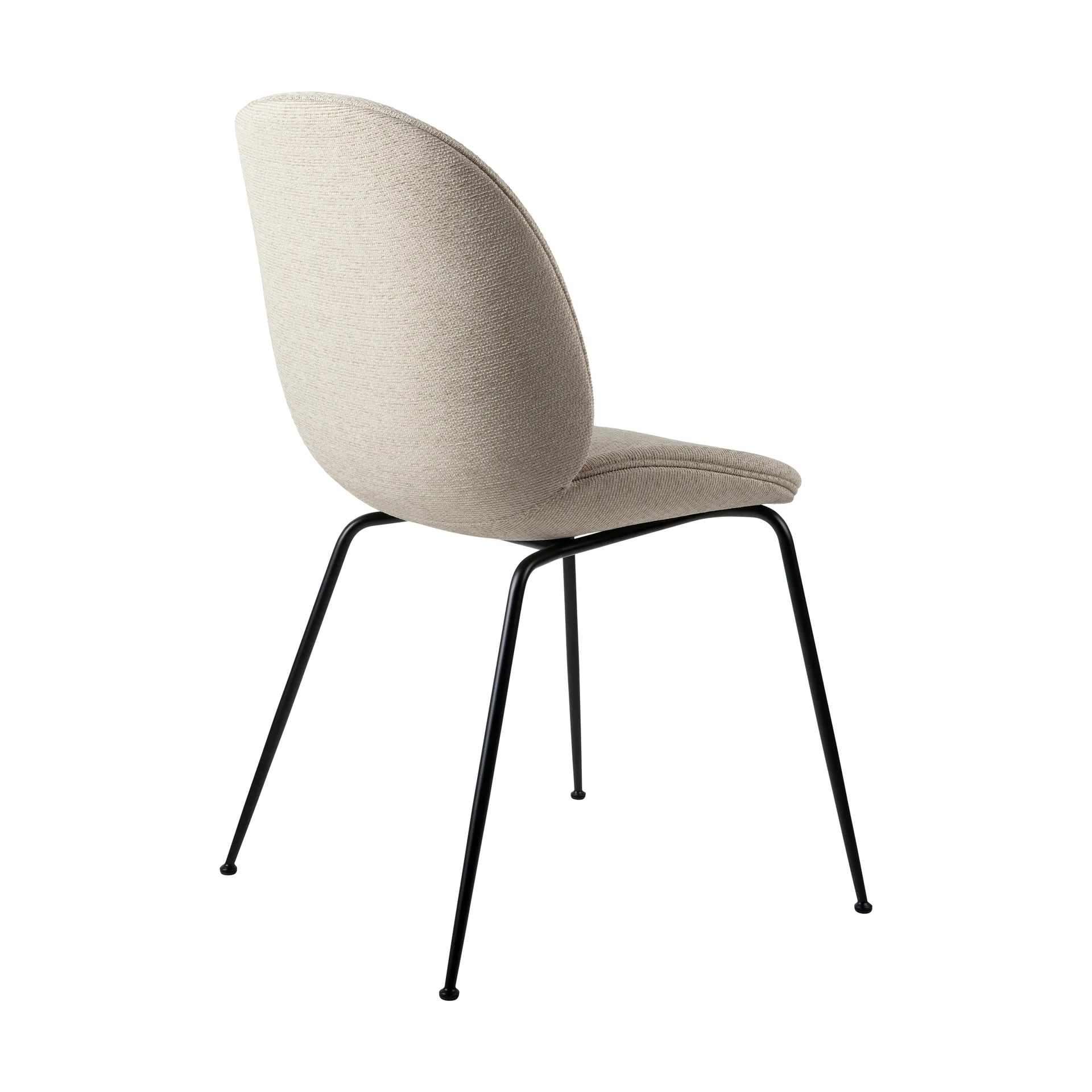 Beetle dining chair fully upholstered conic base, Tempt 61168 – black matt GUBI