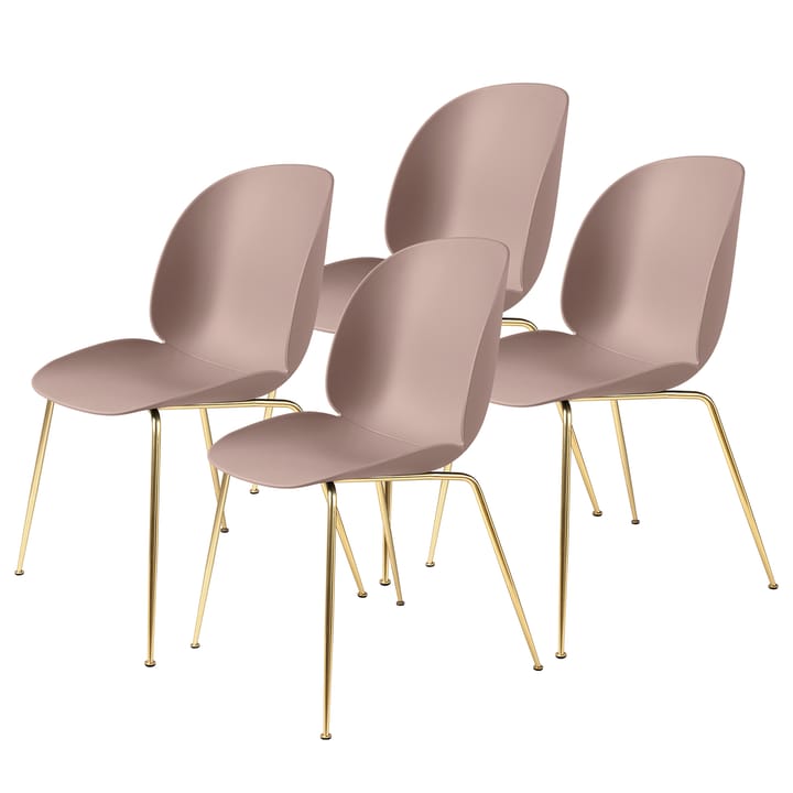 Beetle stol messingben 4-pakning - Sweet Pink - GUBI