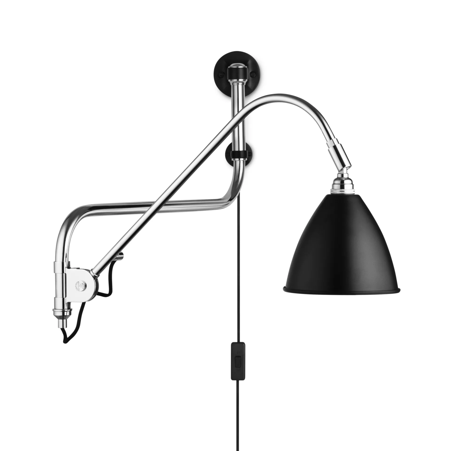 Bestlite BL10 vegglampe, svart-krom GUBI