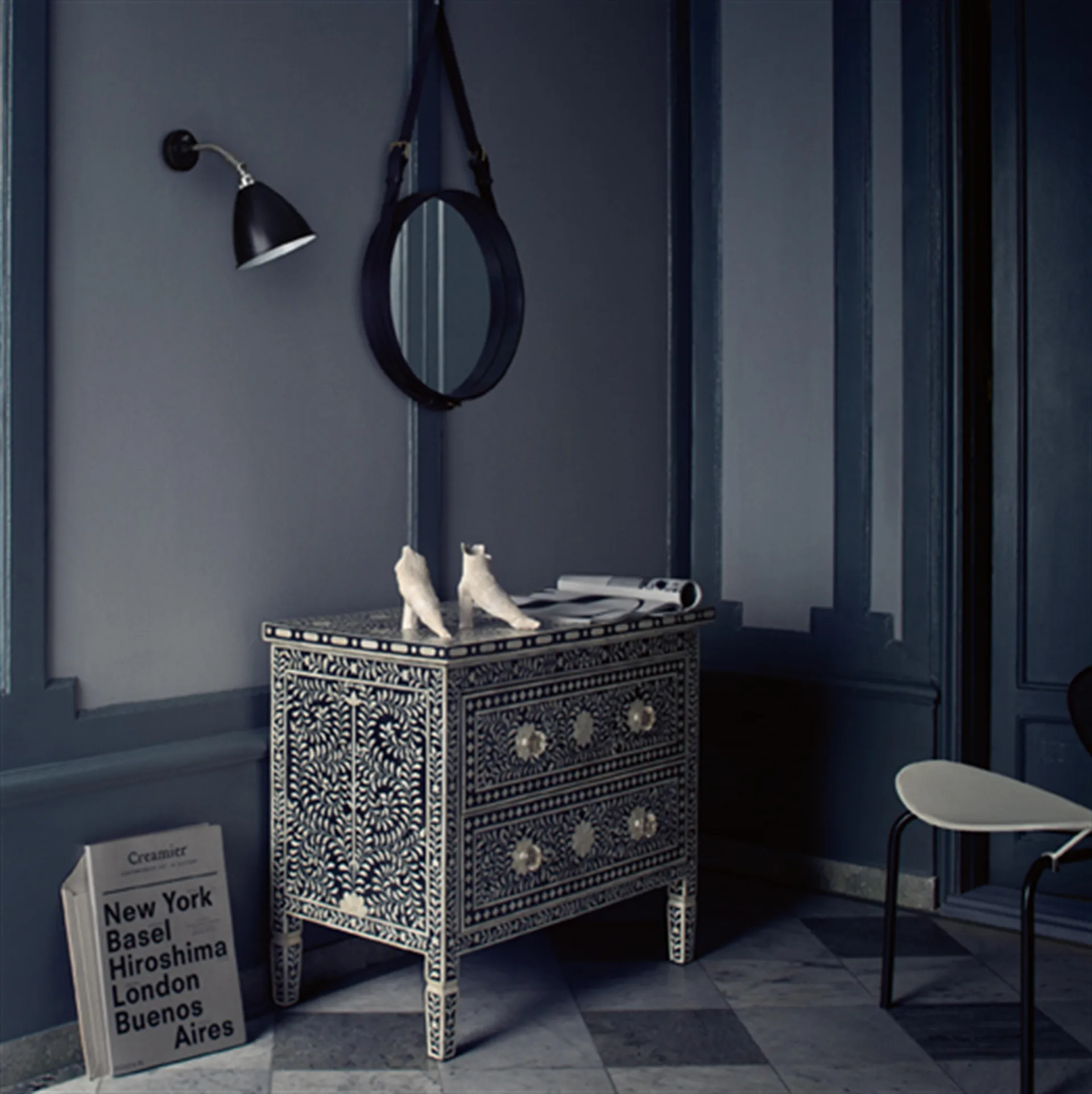 Bestlite BL7 vegglampe, sort-krom GUBI