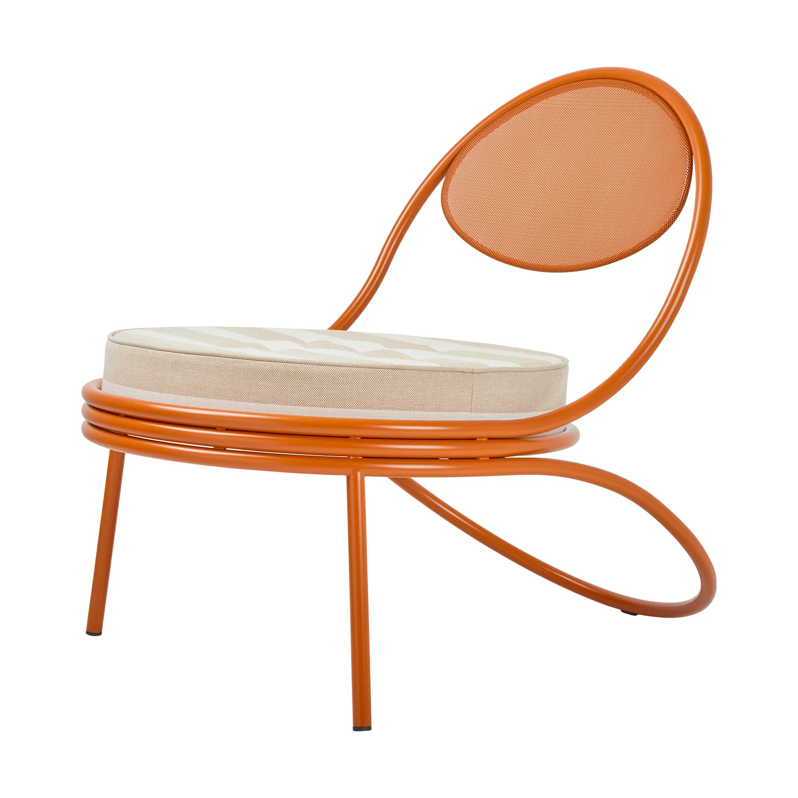 Copacabana Outdoor Lounge Chair m. polstret sete, Leslie stripe limonta 040-international orange GUBI