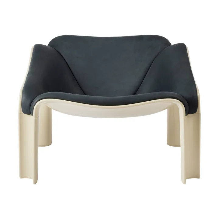 F300 loungestol - Pastel green-Dunes svart skinn - GUBI