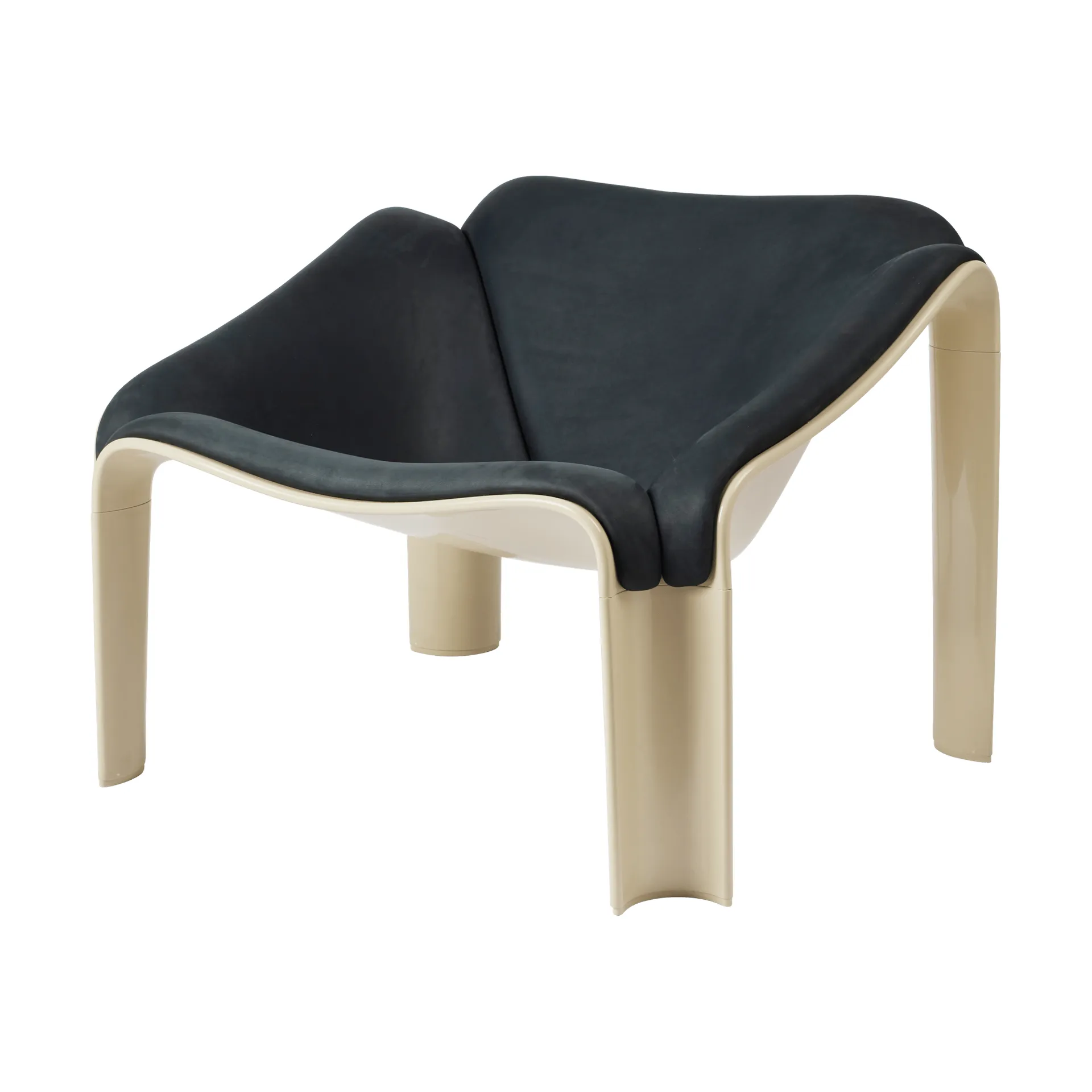 F300 loungestol, Pastel green-Dunes svart skinn GUBI