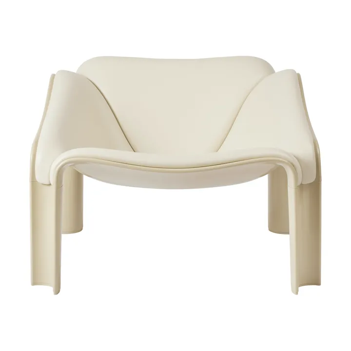 F300 loungestol - Pastel green-Smooth lær Cream - GUBI