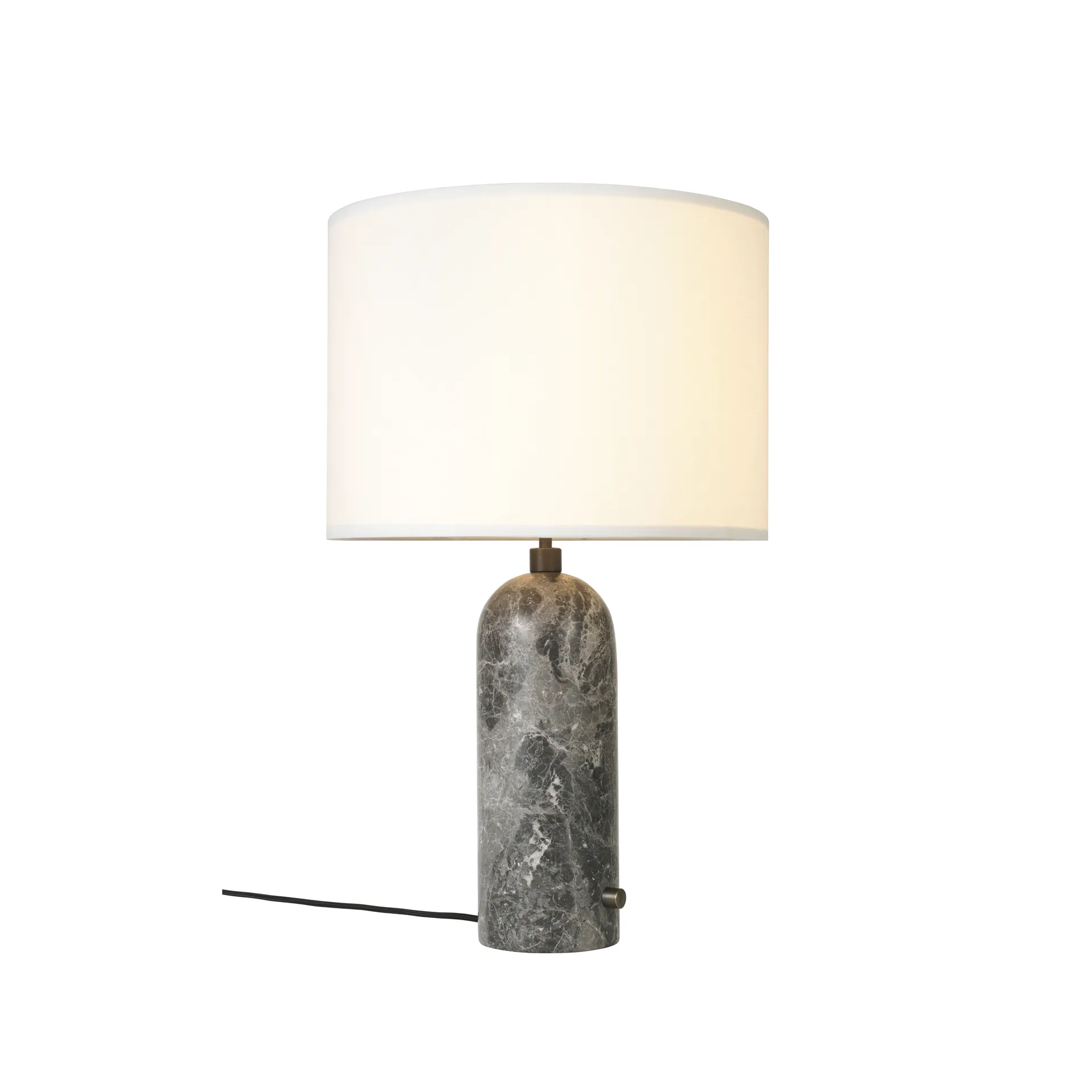 Grahvity L bordlampe, grey marble + hvit skjerm GUBI