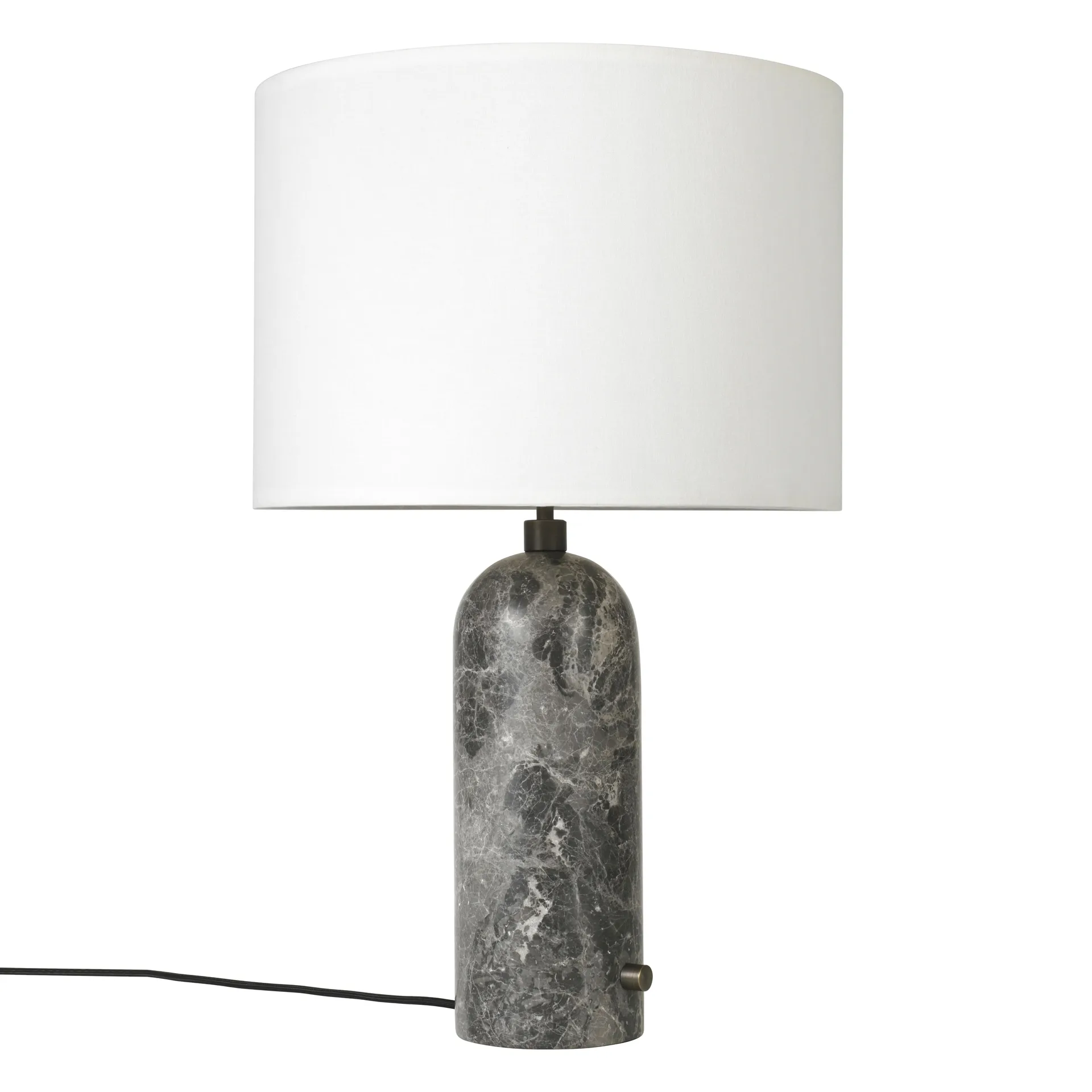 Grahvity L bordlampe, grey marble + hvit skjerm GUBI