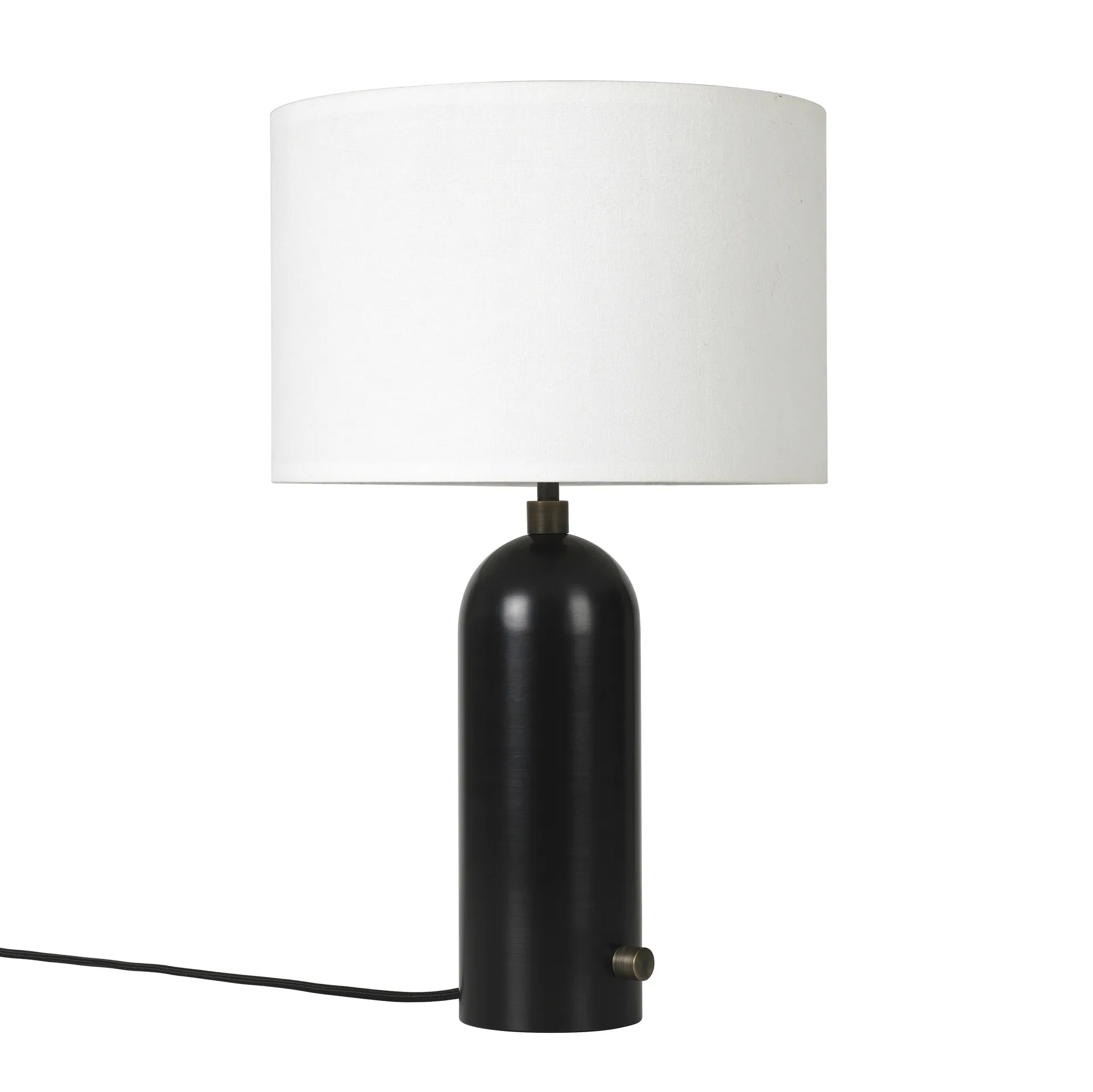 Gravity S bordlampe, blackend steel + hvit skjerm GUBI