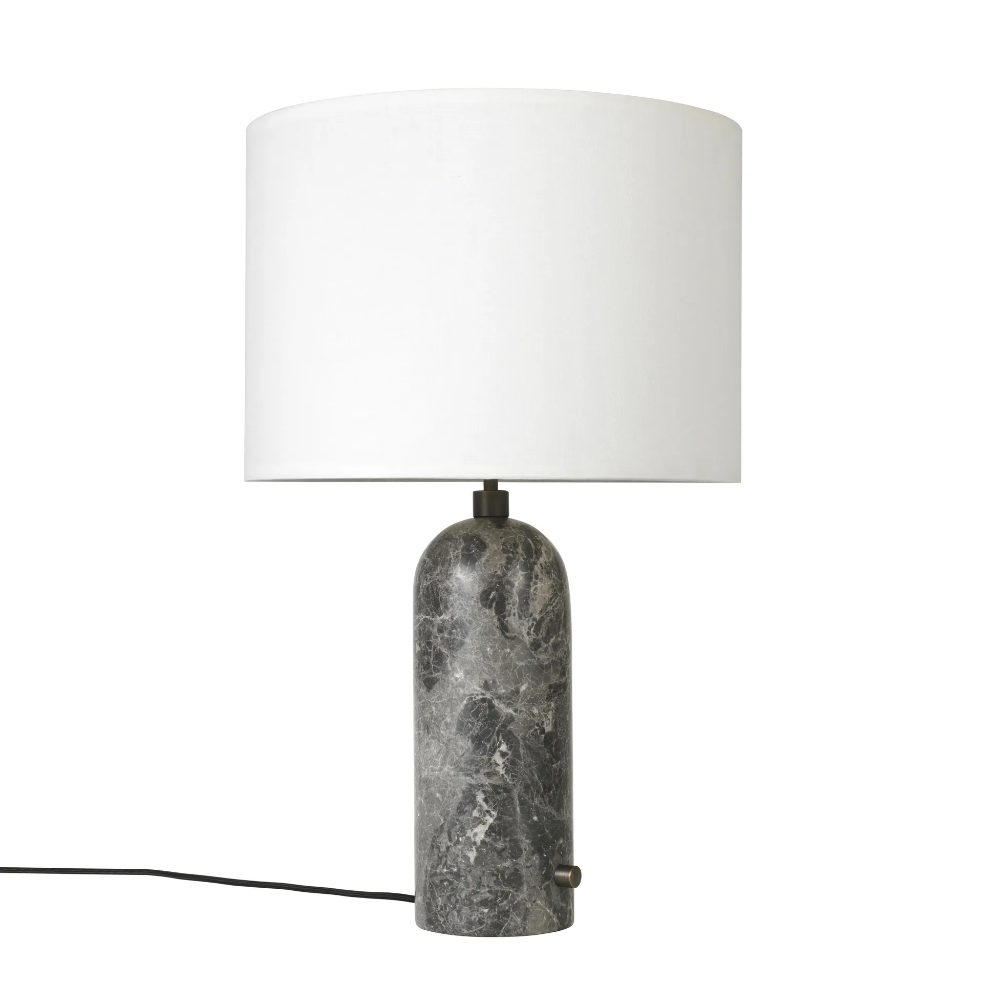 Gravity S bordlampe, grey marble + hvit skjerm GUBI