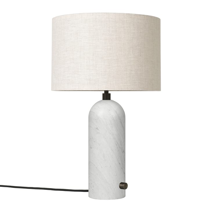 Gravity S bordlampe - Hvit marmor-canvase - GUBI