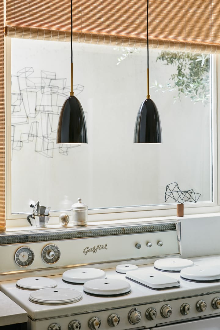 Gresshoppe taklampe blank, Black-brass GUBI
