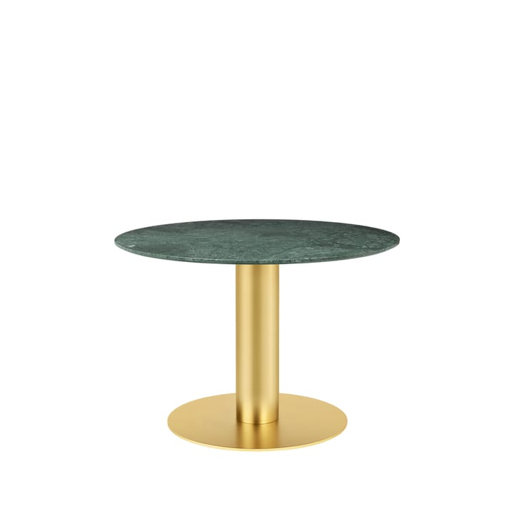 Gubi 2.0 spisebord - marble green, Ø 110, messingstativ - GUBI