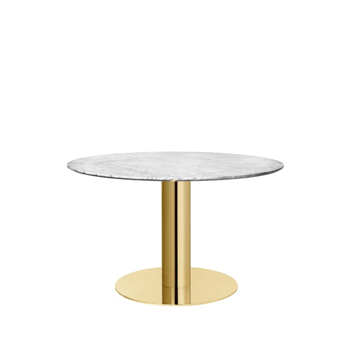 Gubi 2.0 spisebord - marble white, Ø 110, messingstativ - GUBI