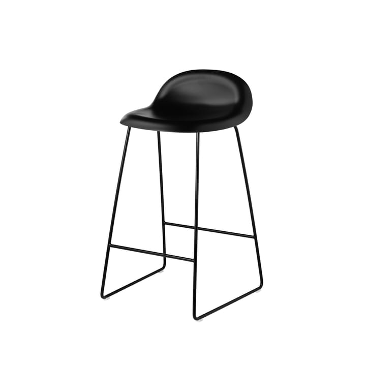 Gubi 3D barstol lav - black, sorte stålmeier - GUBI