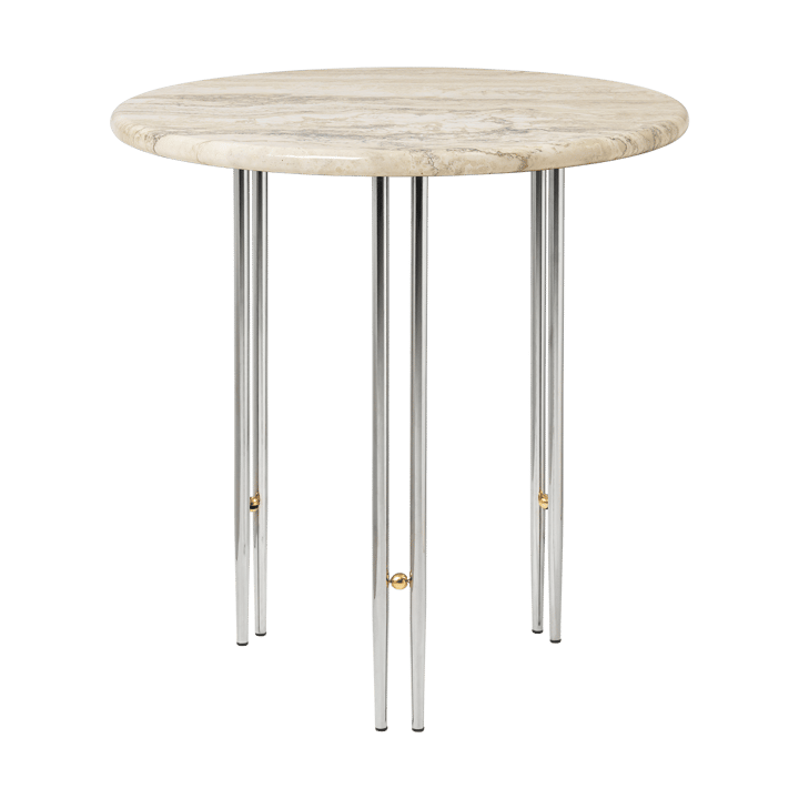 IOI sofabord Ø50 cm - Krom-messing-rippled beige - GUBI