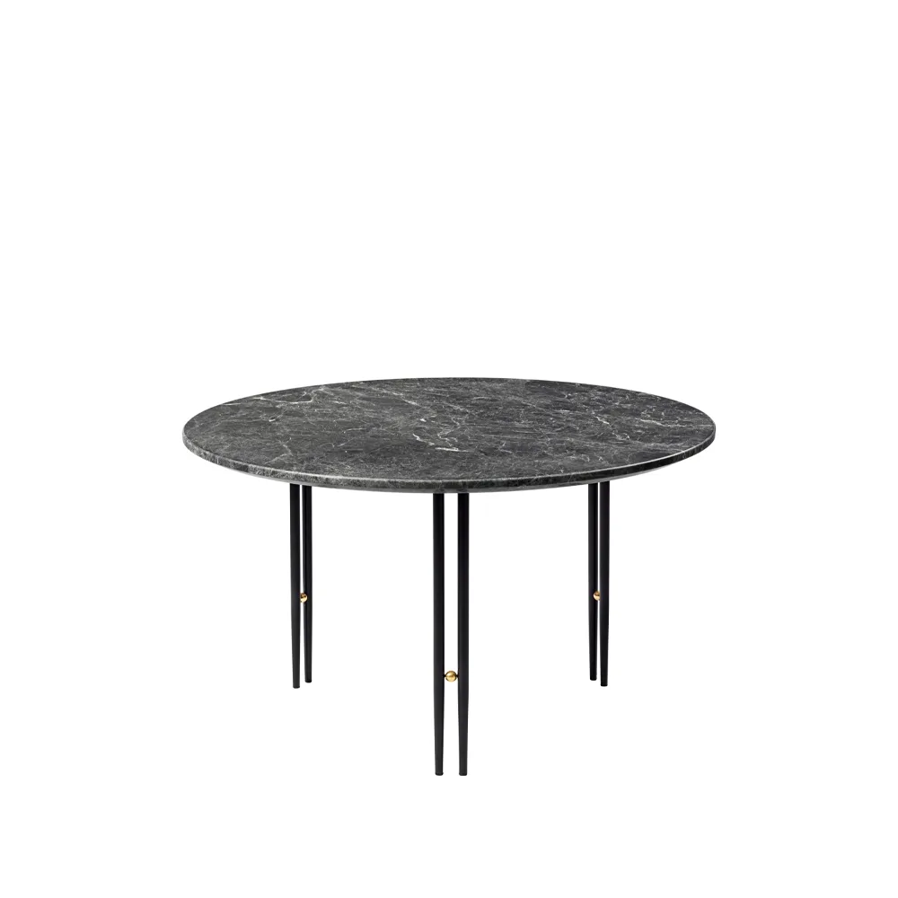 IOI sofabord, grey emperador marble, ø70, sort stativ GUBI