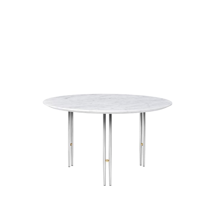IOI sofabord - White carrara marble-Ø70-krom - GUBI