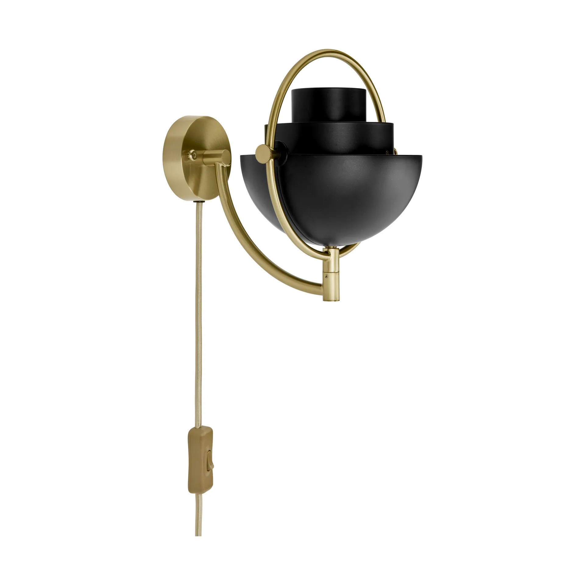 Multi-Lite vegglampe, Svart-messing GUBI