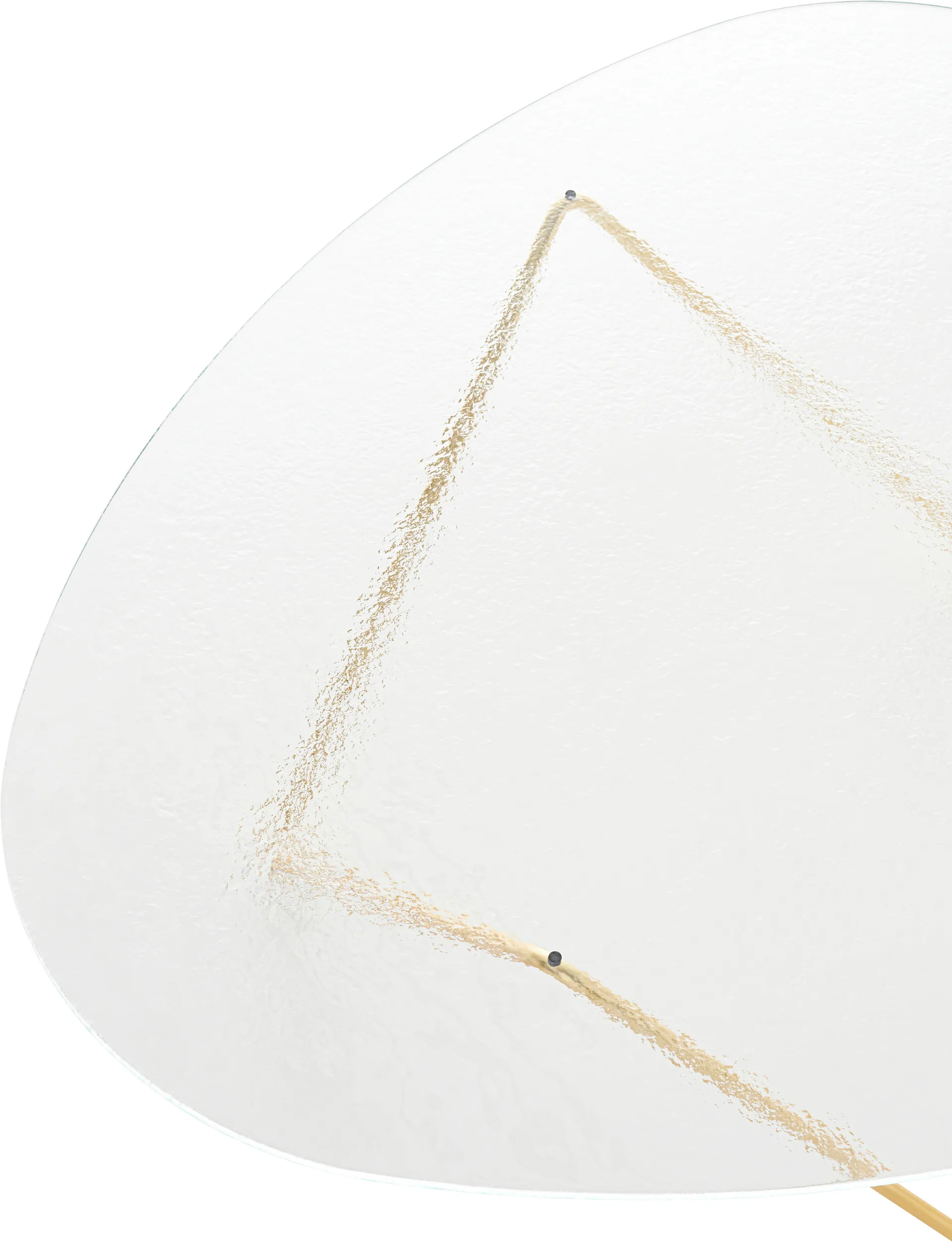 Pedrera salongbord, Semimatt messing-strukturglass transparent GUBI