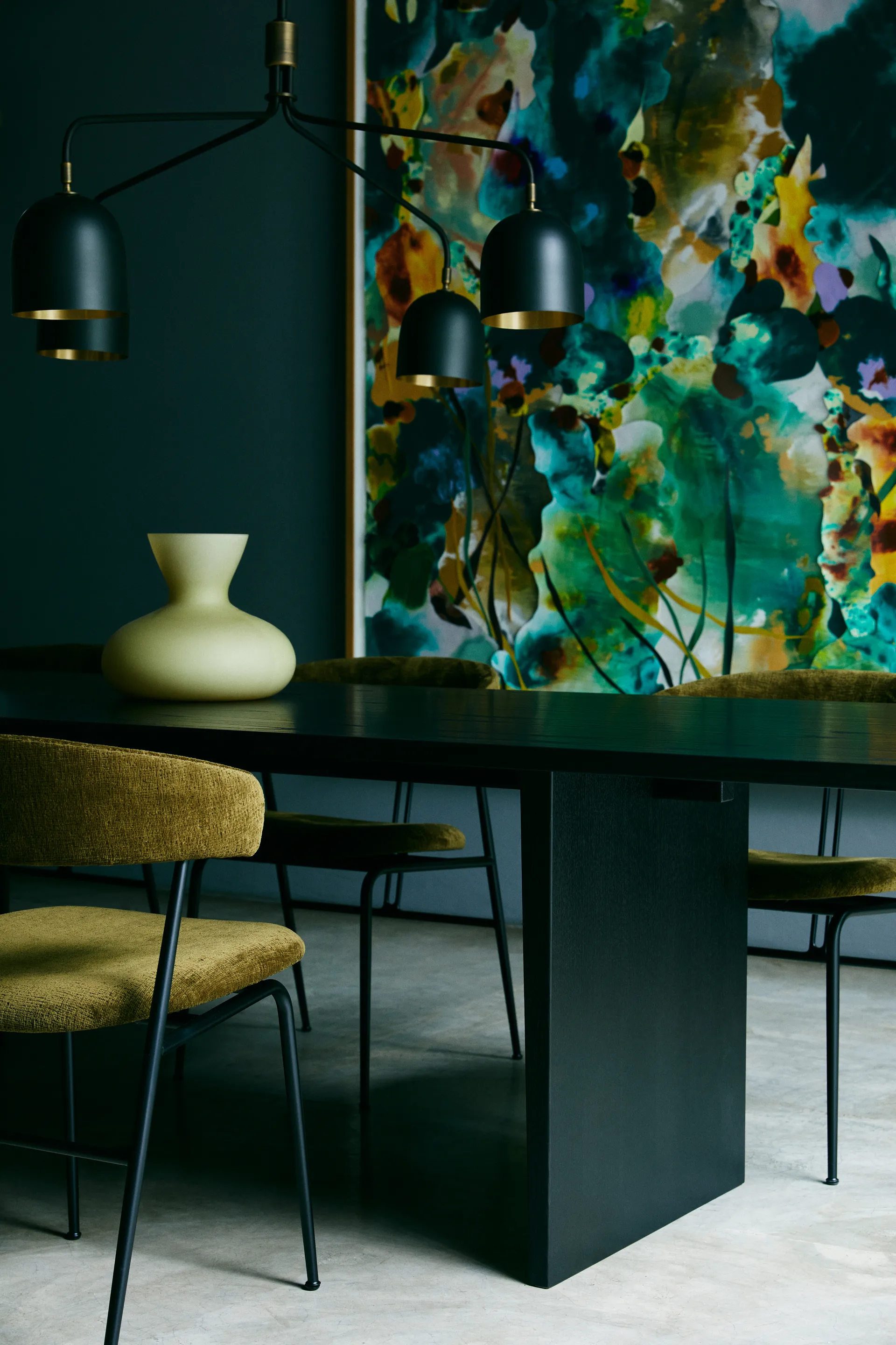 Private spisebord 100 x 260 cm, Brun og svartbeiset eik GUBI