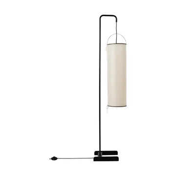 Silk Lantern gulvlampe - Natural white silk-semi matt svart, 163 cm - GUBI
