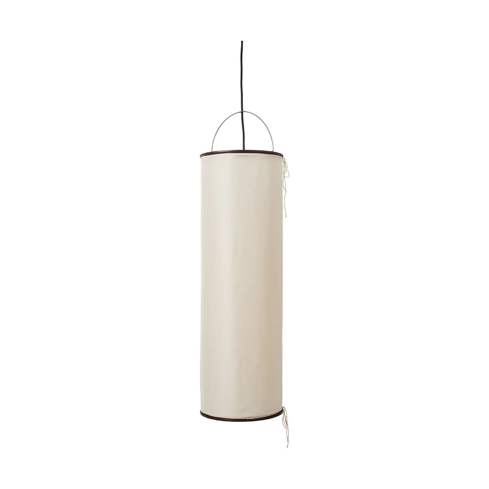 Silk Lantern pendellampe, Natural white silk-semi matt svart GUBI