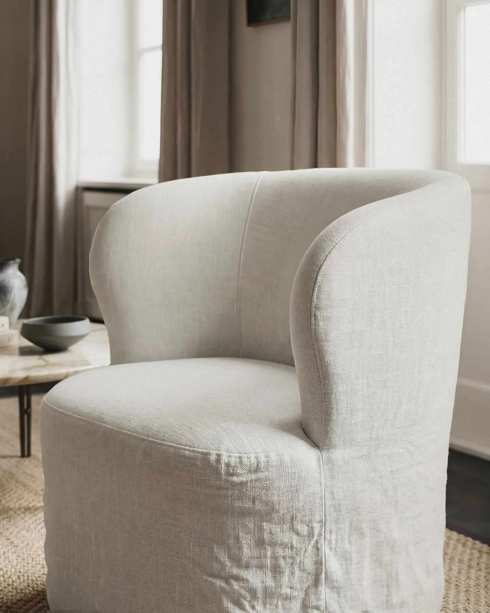 Stay Slipcover lenestol, Linen 0023, large GUBI
