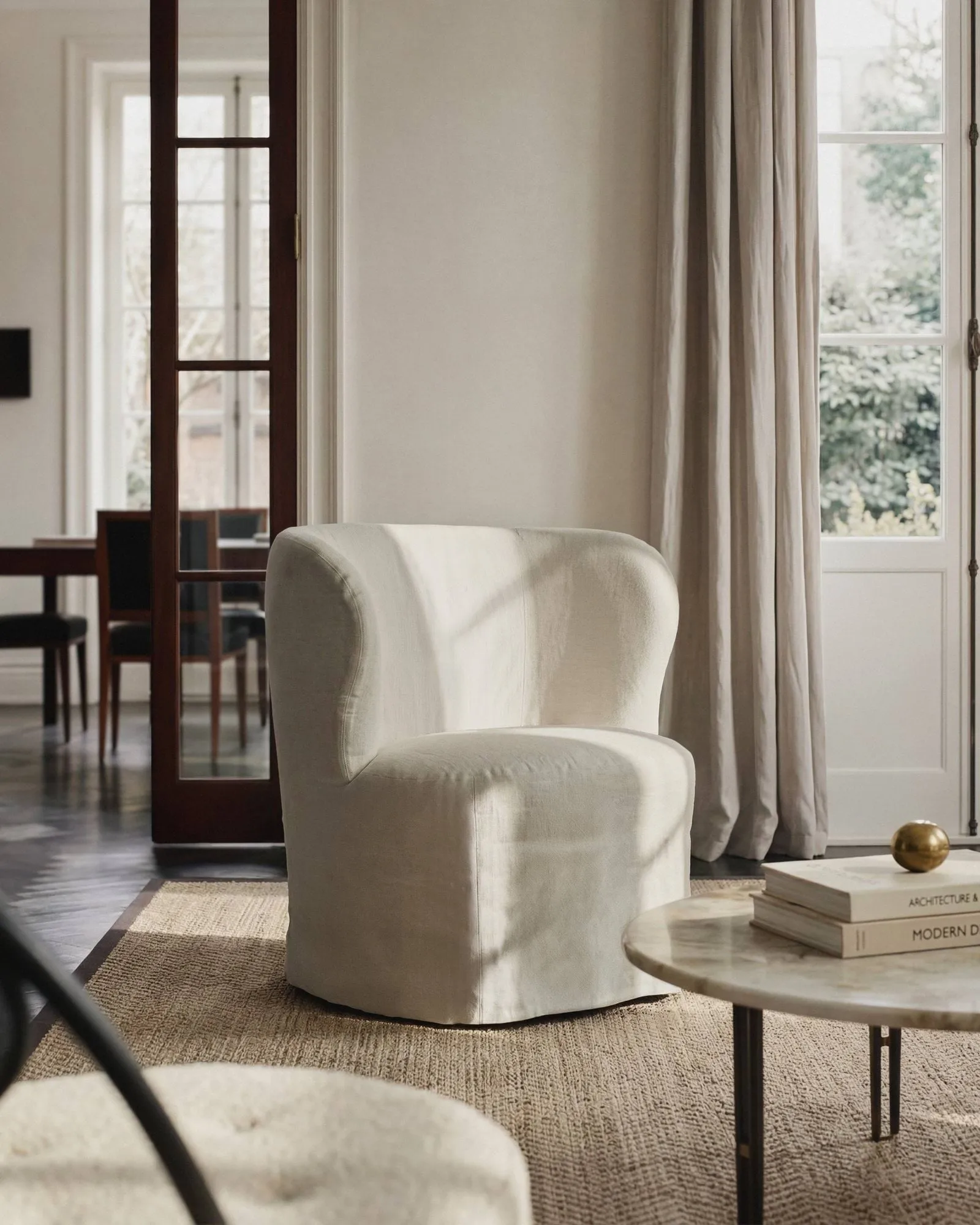 Stay Slipcover lenestol, Linen 0023, small GUBI