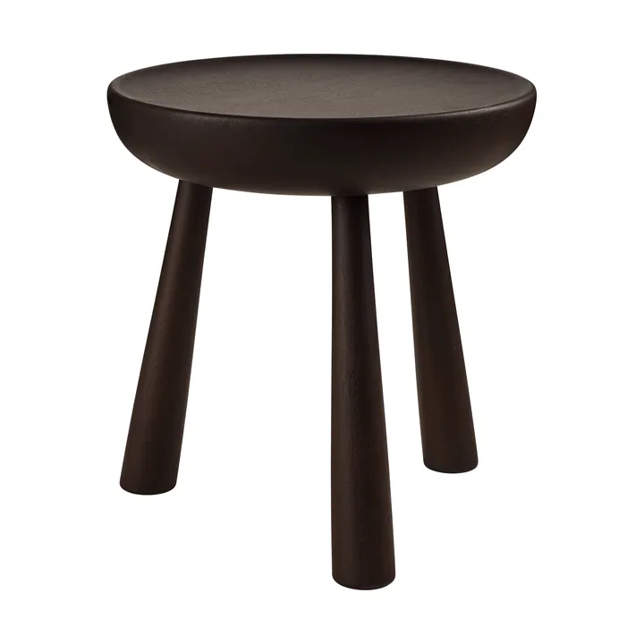 Totto rund krakk - Dark stained lacquered sapelli, Ø31x32,6 cm - GUBI